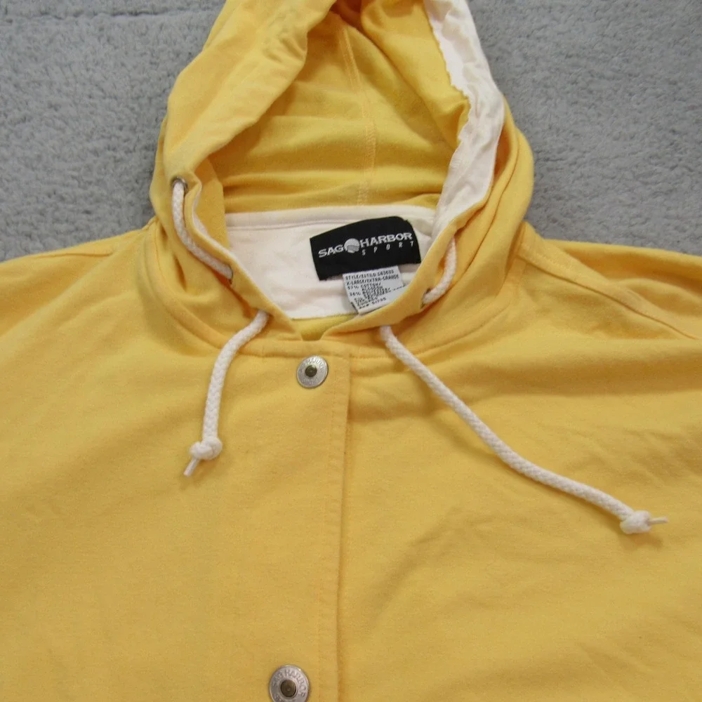 Sag Harbor Sport Women's‎ Yellow Hooded Snap Front Jacket  XLarge Cotton Blend